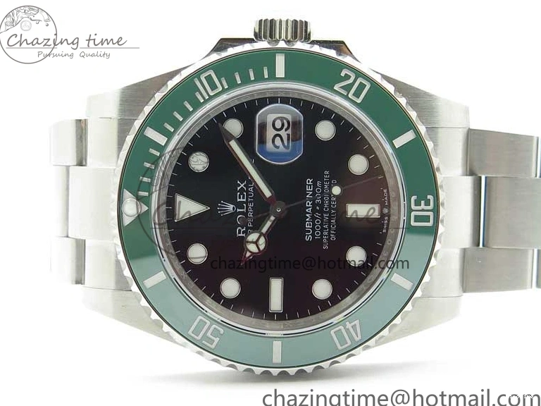 MiroTime 0701 Bold Submariner 41mm 126610 LV Kermit EWF Black Dial on SS Bracelet A 2765